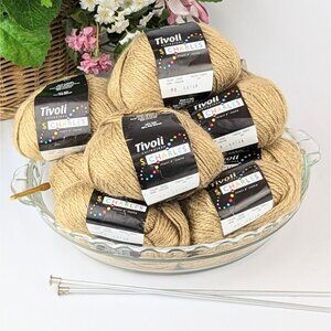 Set of 5 Skeins Taupe Silk and Kid Mohair Yarn Luxury Yarn Knitting and Crochet